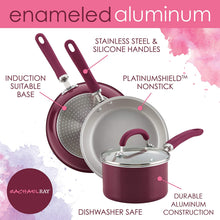 Load image into Gallery viewer, Rachael Ray 13 Piece Burgundy Shimmer Nonstick Cookware Pots and Pans Set