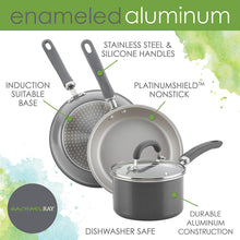 Load image into Gallery viewer, Rachael Ray 13 Piece Gray Shimmer Nonstick Cookware Pots and Pans Set