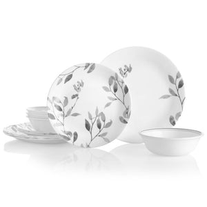 corelle 12pc misty leaves dinnerware set service for 4  #1127358