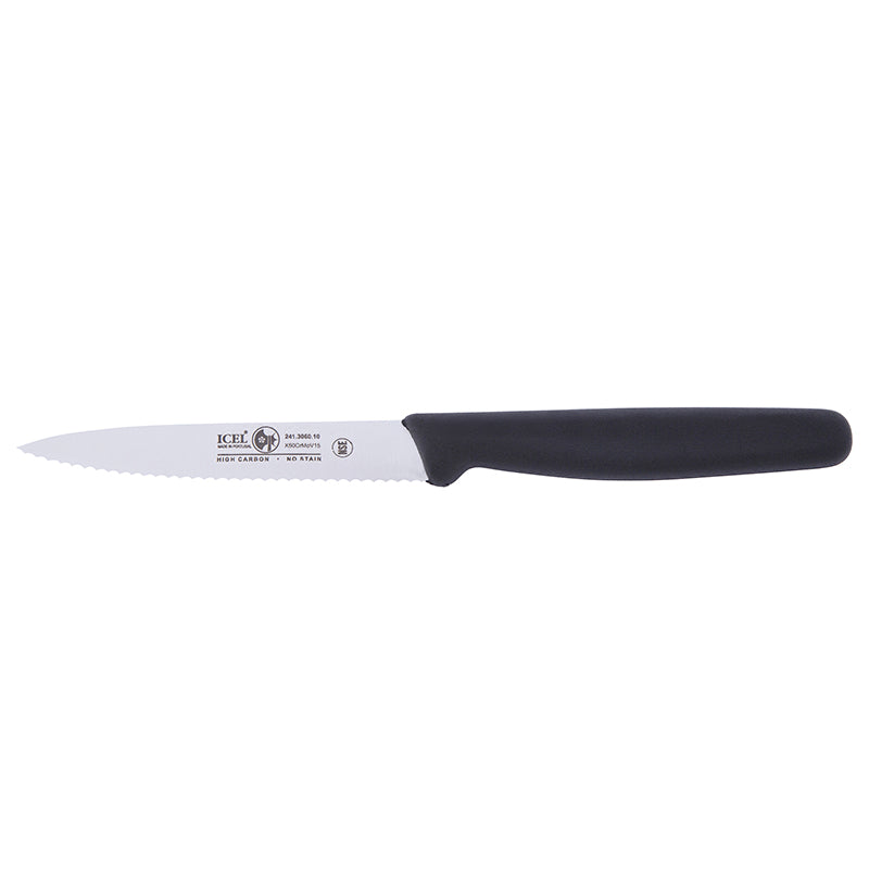 Icel Paring knives 4'' serrated Black