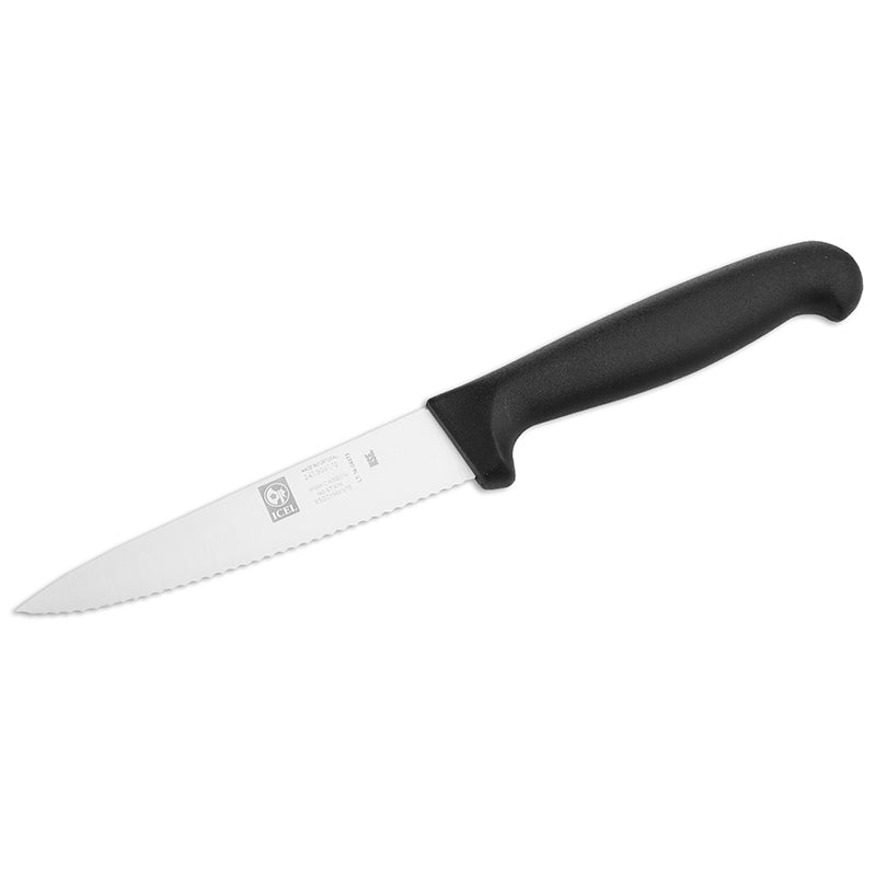 Icel Comfort grip Serrated Utility knife 4.75'' serrated Black