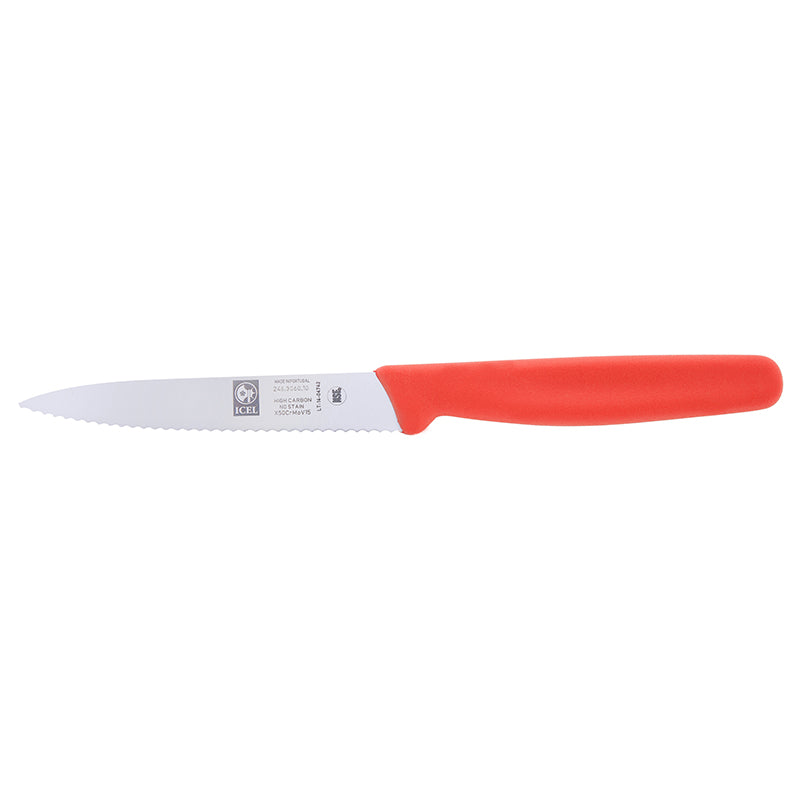 Icel Paring knives 4'' serrated Red