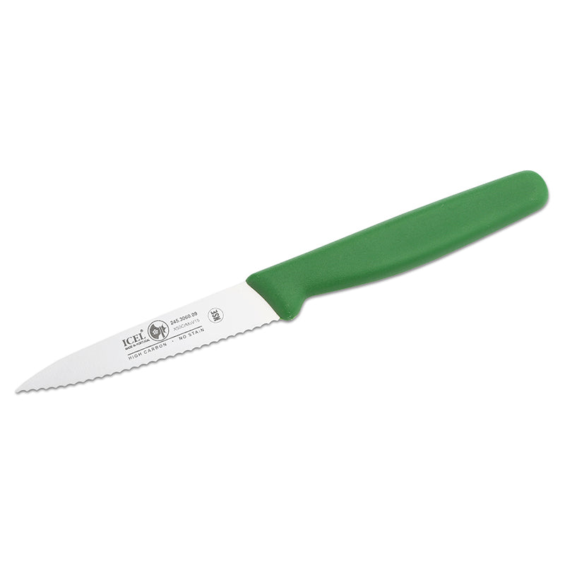 Icel Paring knife 3.5'' serrated Green