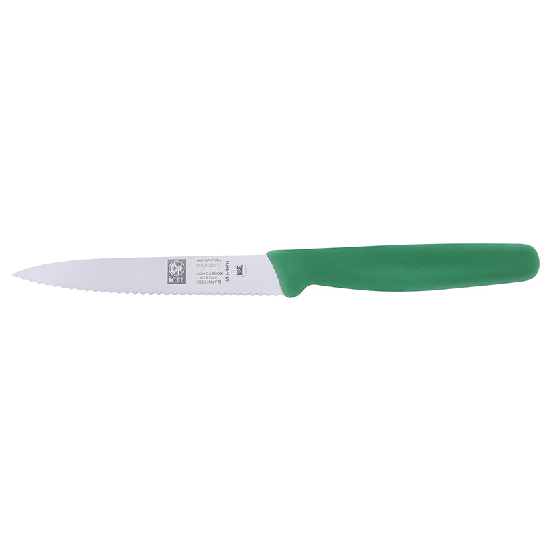 Icel Paring knives 4'' serrated Green