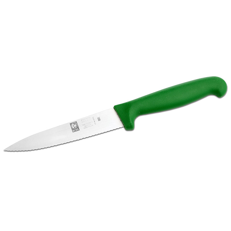 Icel Comfort grip Serrated Utility knife 4.75'' serrated Green