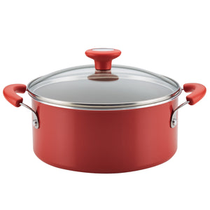 rachael ray 6 qt red shimmer covered stockpot