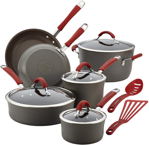 Rachael Ray 12 Piece  Hard Anodized Nonstick  Pots and Pans Set