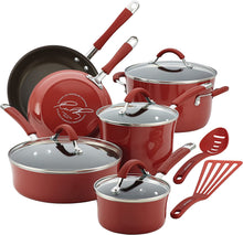 Load image into Gallery viewer, Rachael Ray 12 Piece Sea Salt Gray Cucina Nonstick Cookware Pots and Pans Set
