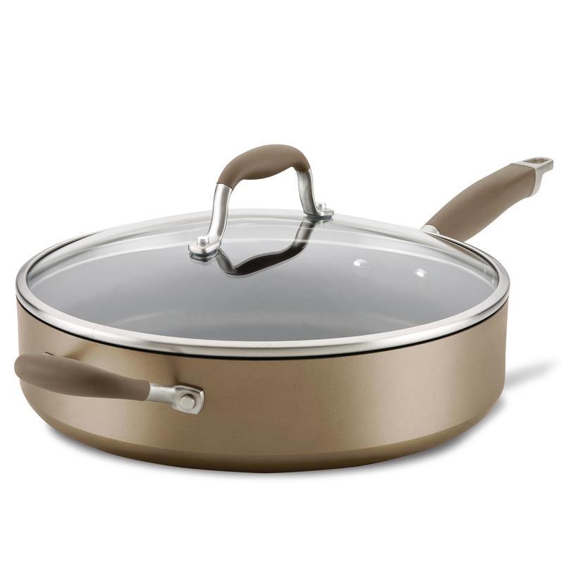 Anolon 5-Quart Sauté Pan with Helper Handle bronze