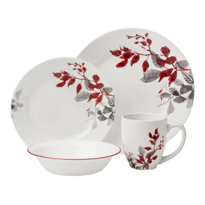 corelle kyoto leaves 16pc dinnerware set service for 4