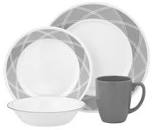 corelle 16pc savvy shades gray dinnerware set service for 4