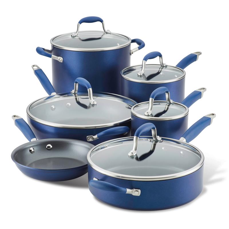 Analon 11 piece indigo cookware set