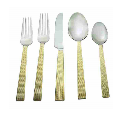 David Shaw - Two Tone Gold 18/10 SS Flatware Rhone, 20 pc Set