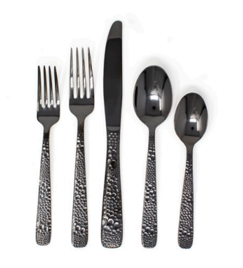 David Shaw - Black 18/10 SS Flatware, Alligator, 20 pc Set