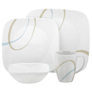 Corelle Sand Sky 16 piece Square Dinnerware Set toveld