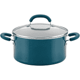 rachael ray 6qt teal shimmer covered stockpot